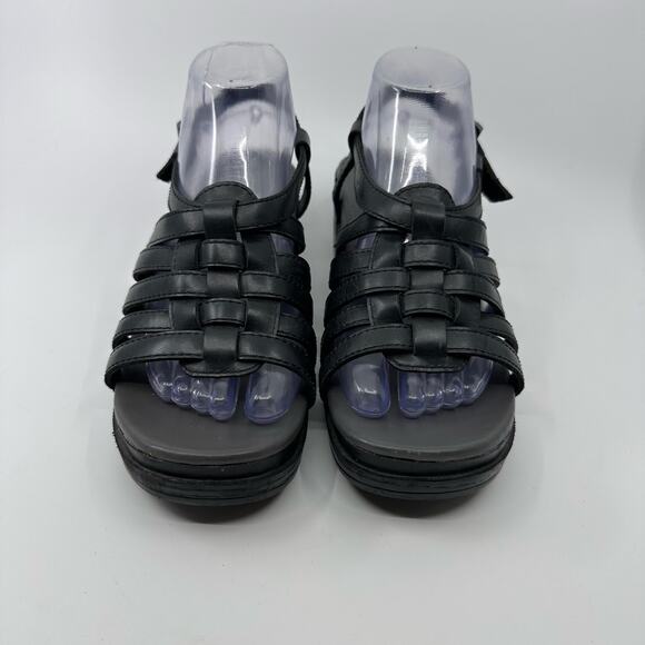 Dansko Shoes - Dansko Marion Leather Strappy Sandals Womens Black US9.5-10 EU40 Summer Buckle
